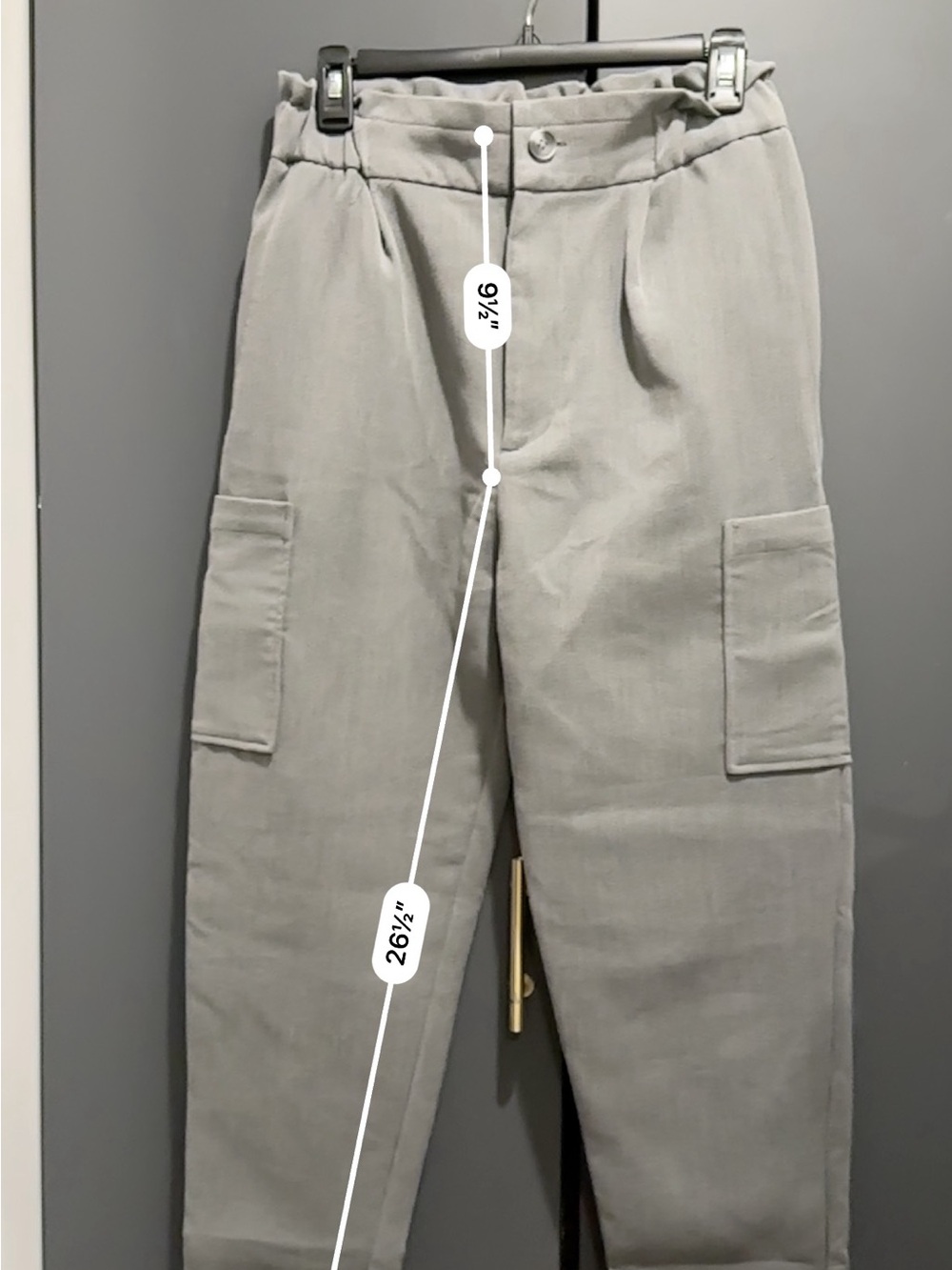 Zara Women’s High waist Light Gray Cargo Pants - Picture 8 of 8